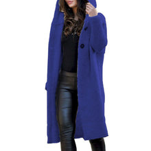 Load image into Gallery viewer, Women's Sweaters Winter 2020 Fashionable Casual Loose Sweater Female Autumn Cardigans Single Breasted Puff Hooded Coat Plus Size