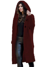 Load image into Gallery viewer, Women's Sweaters Winter 2020 Fashionable Casual Loose Sweater Female Autumn Cardigans Single Breasted Puff Hooded Coat Plus Size