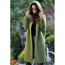 Load image into Gallery viewer, Women&#39;s Sweaters Winter 2020 Fashionable Casual Loose Sweater Female Autumn Cardigans Single Breasted Puff Hooded Coat Plus Size
