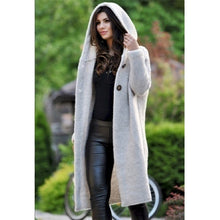 Load image into Gallery viewer, Women&#39;s Sweaters Winter 2020 Fashionable Casual Loose Sweater Female Autumn Cardigans Single Breasted Puff Hooded Coat Plus Size
