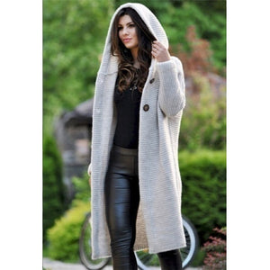 Women's Sweaters Winter 2020 Fashionable Casual Loose Sweater Female Autumn Cardigans Single Breasted Puff Hooded Coat Plus Size